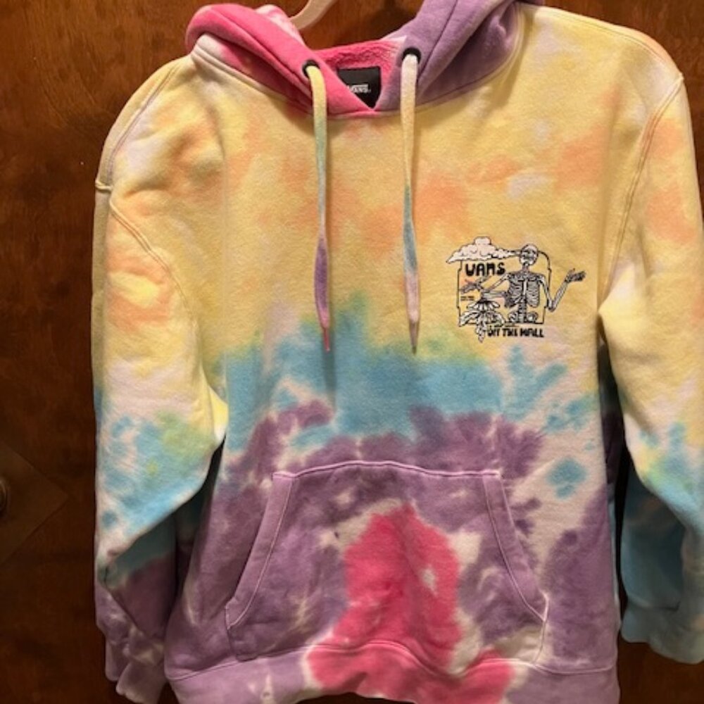 Vans Hoodie Men S Tie Dye Pastel Skeleton Graphic Pullover Fleece Off The Wall